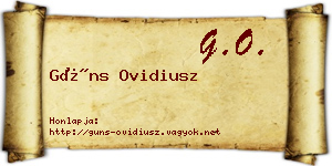 Güns Ovidiusz névjegykártya